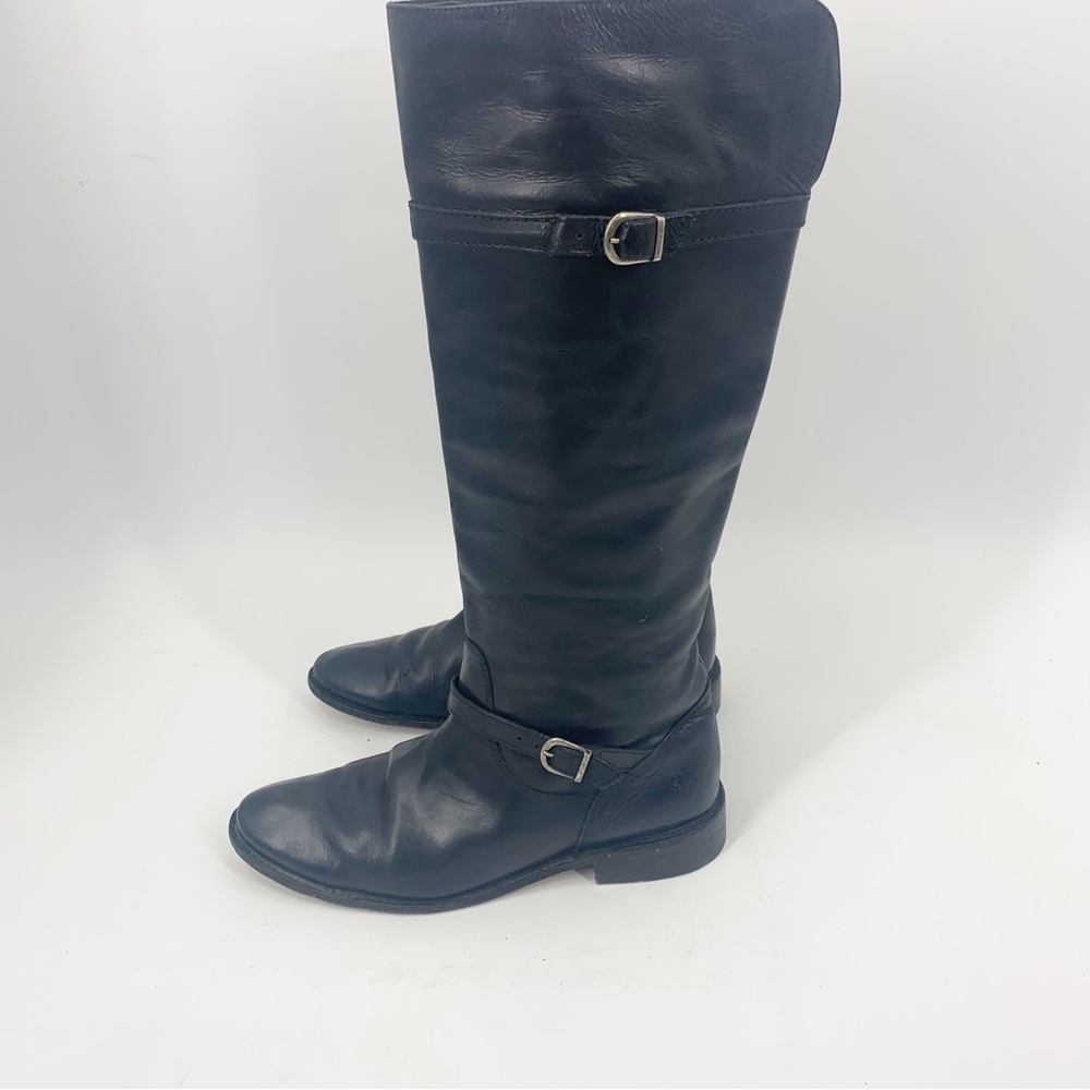 Frye Black Leather Tall Riding Boot 77748 4003 Womens Size 9